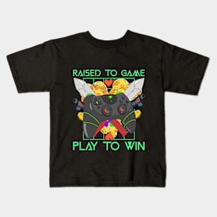 Raised to Game, Play to Win Kids T-Shirt